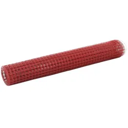 vidaXL Drahtzaun Stahl mit PVC-Beschichtung 25x1 m Rot