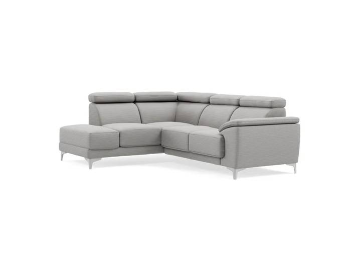 Ecksofa Lynn 2.0, Johann Jakob, cord grey, Textil