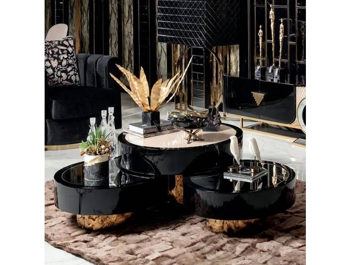 JVmoebel Couchtisch Couchtisch Schwarz Modern Dunkles Holz Design Wohnzimmer, Made in Europa