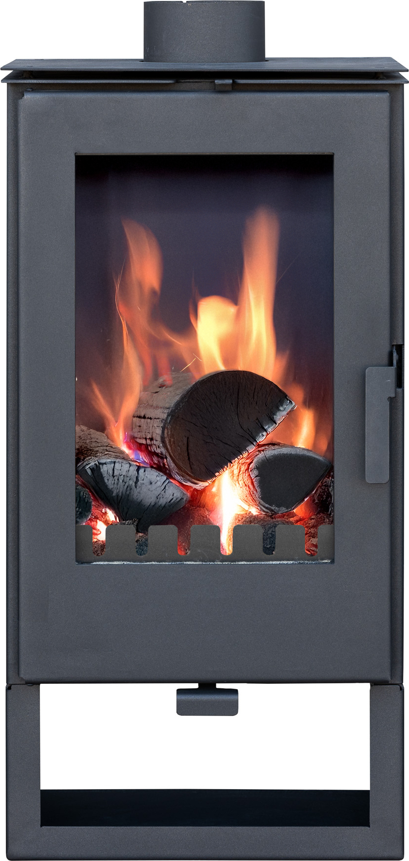 Kaminofen ALAZ K8M Schwarz 9 kW, Kamin Heizofen Dauerbrandofen Holzofen, aminholz Hüttenofen, aminfeuer, Briketts kamin, Fireplace wood