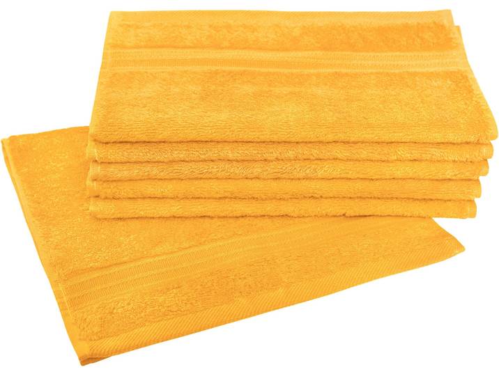 Gaestehandtuecher DYCKHOFF Siena , gold (goldgelb), B:30cm L:50cm, Frottier, Obermaterial: 100% Baumwolle, Handtücher, Gaestehandtuecher, mit Bordüre