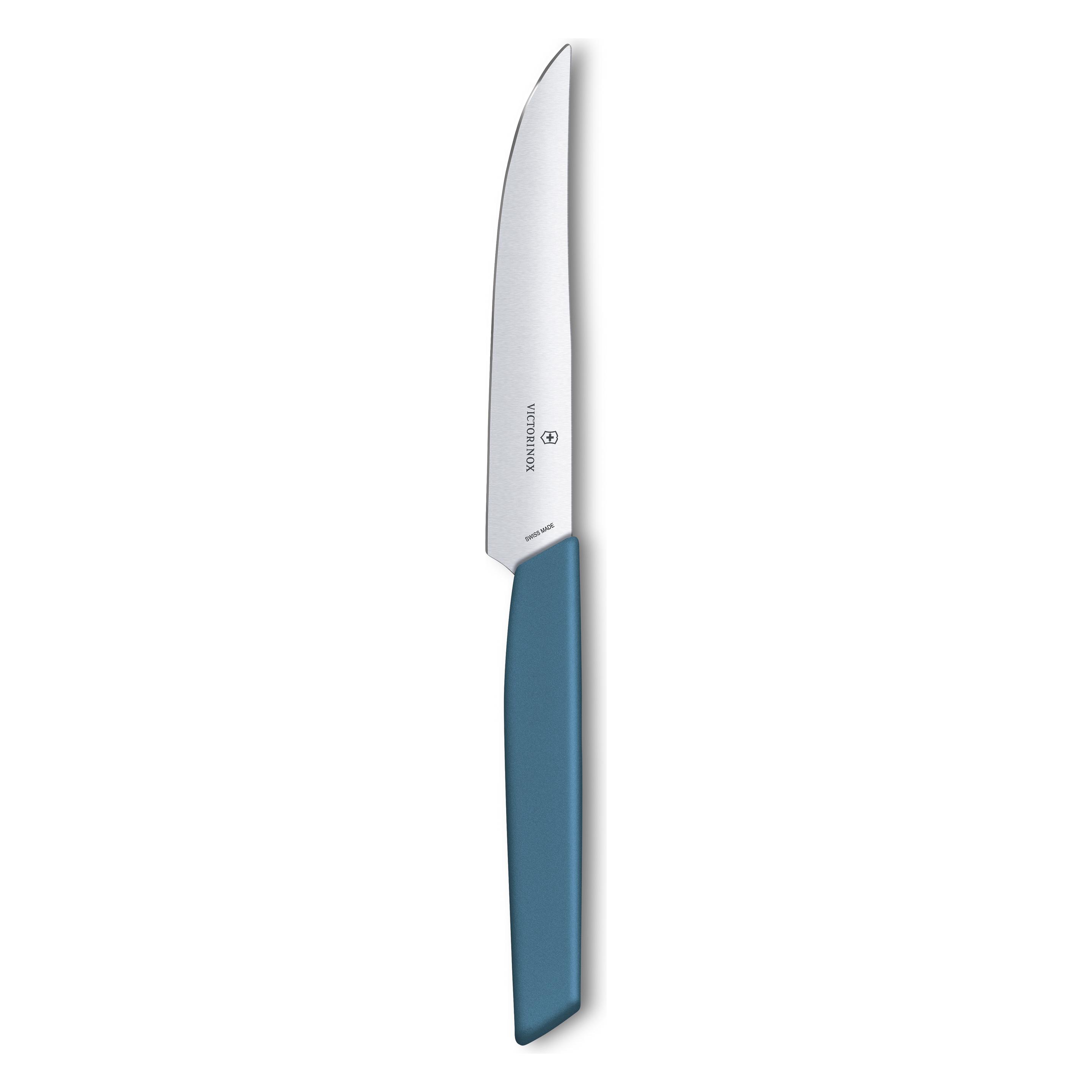 Victorinox Steakmesser Modern gerader Schliff 1 Stück, Blau (Messer) (6.9006.122)
