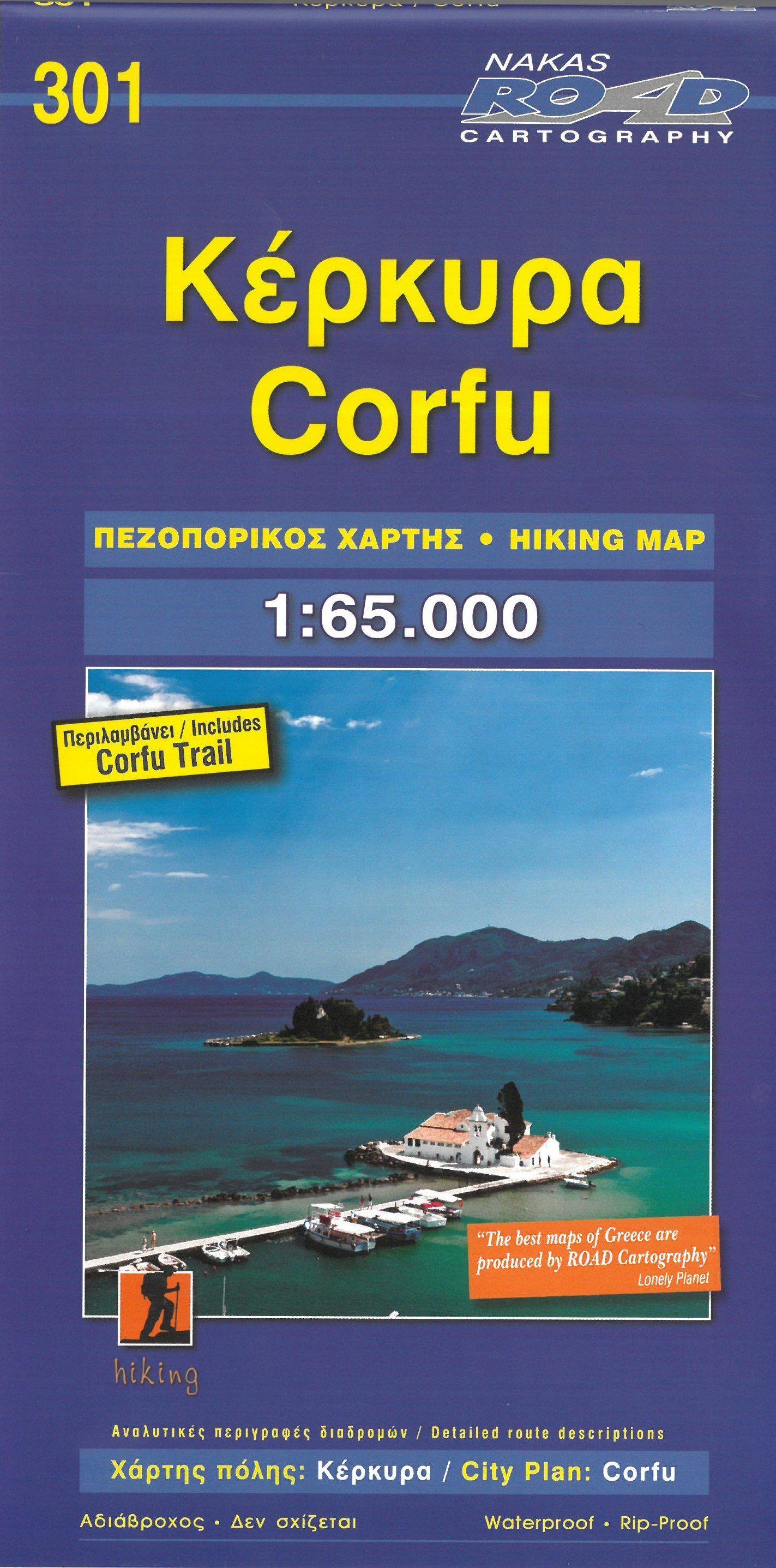 Carte de randonnée n° 301 - Corfou   Road Editions