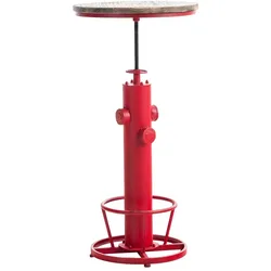 Décoshop26 - Stehtisch Bartisch Industriestil höhenverstellbar Fußstütze rot TAB10023