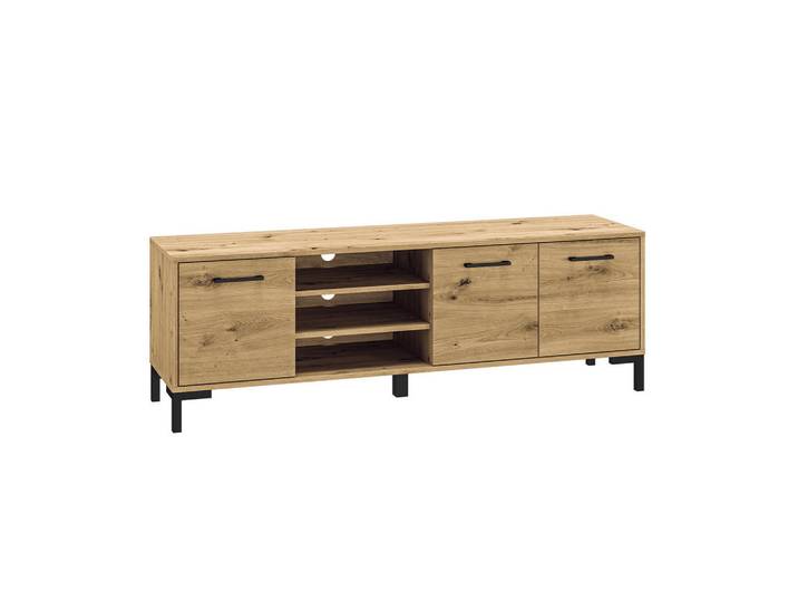 Petits-meubles Tv-Möbel Liora Holz, Braun, Holzwerkstoff, 155x52x40 cm, Wohnzimmer, TV Möbel, TV-Zubehör