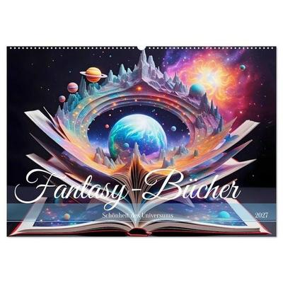 Fantasy-Bücher Schönheit des Universums (Wandkalender 2027 DIN A2 quer), CALVENDO Monatskalender