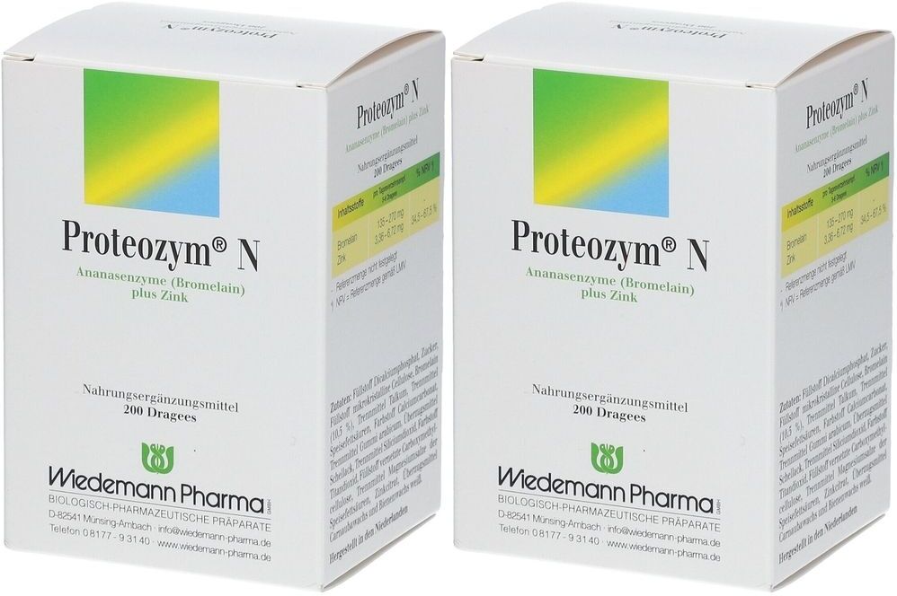 Wiedemann Pharma Proteozym N Dragees 2x 2x200 St