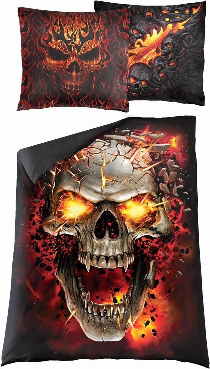 Spiral Skull Blast beddengoed voor volwassenen, 135 x 200 cm en 80 x 80 cm