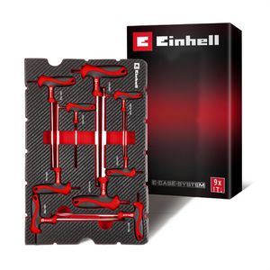 Einhell Sechskantschlüssel E-Case 370526, 2 - 10 mm, mit T-Griff, 9-teilig
