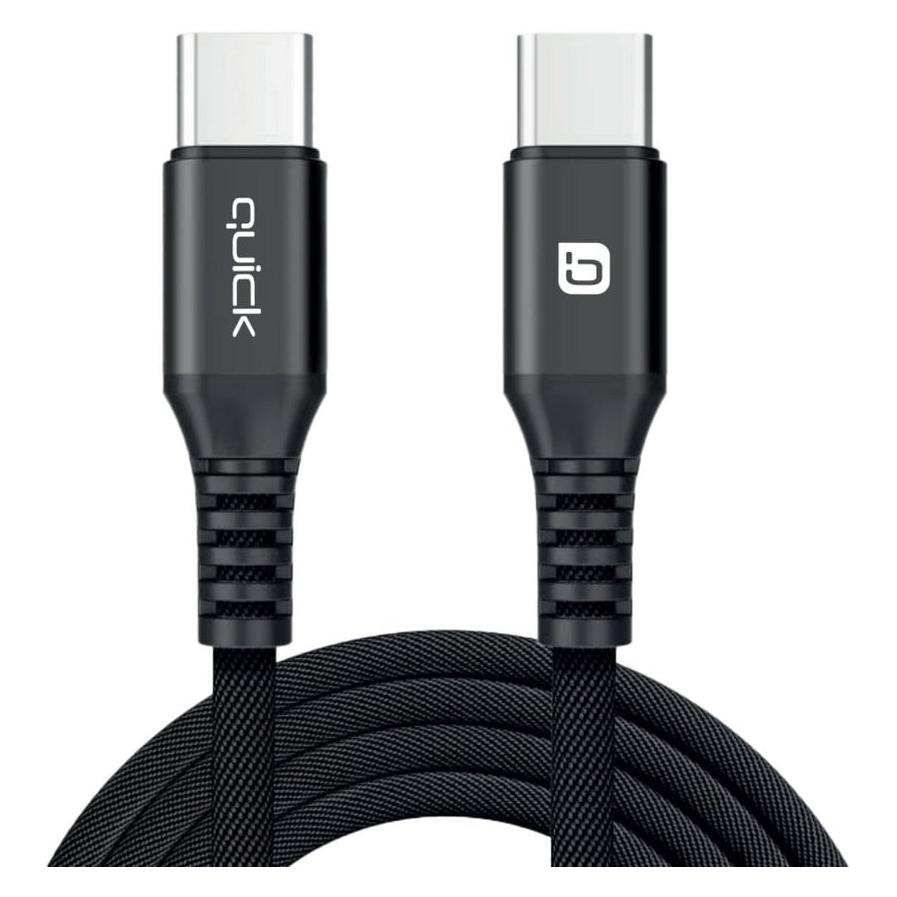 Quick Kabel USB USB-C - USB-C 1.5 m Czarny (4752168141267) (1.50 m, 60 W) (QB-131)