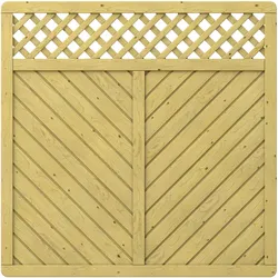 TraumGarten Sichtschutzzaun GADA Holz mit Gitter Sichtschutz Lamellenzaun, 179x179 cm