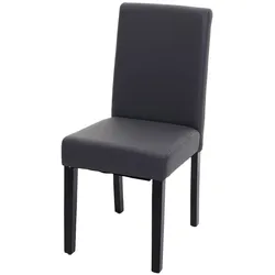Décoshop26 - Esszimmer-/Küchenstuhl aus mattgrauem Kunststoff mit dunklen Holzbeinen 04_0002315