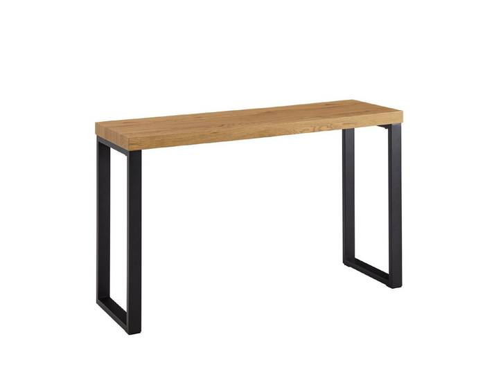 furnicato Konsolentisch 120x39x75,5 cm Eiche-Schwarz (1-St), Stoßfestes Gestell für Schreibtisch mit Anti-Rutsch-Noppen