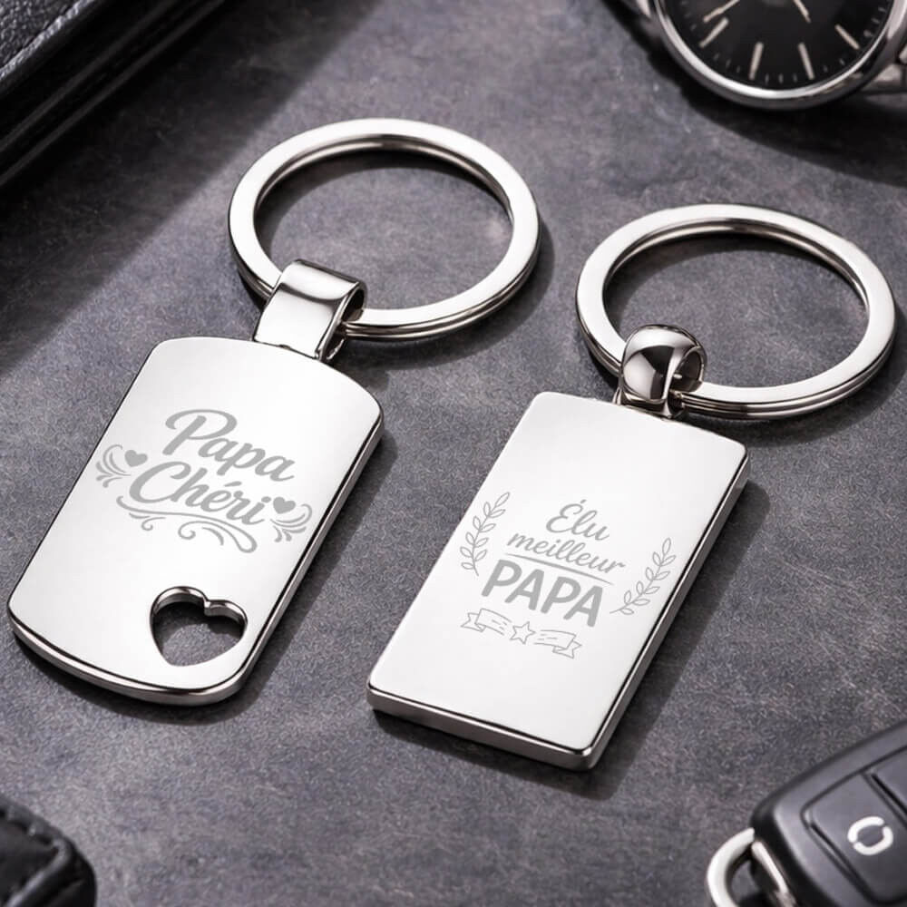 Ocadeau Porte clés papa gravés