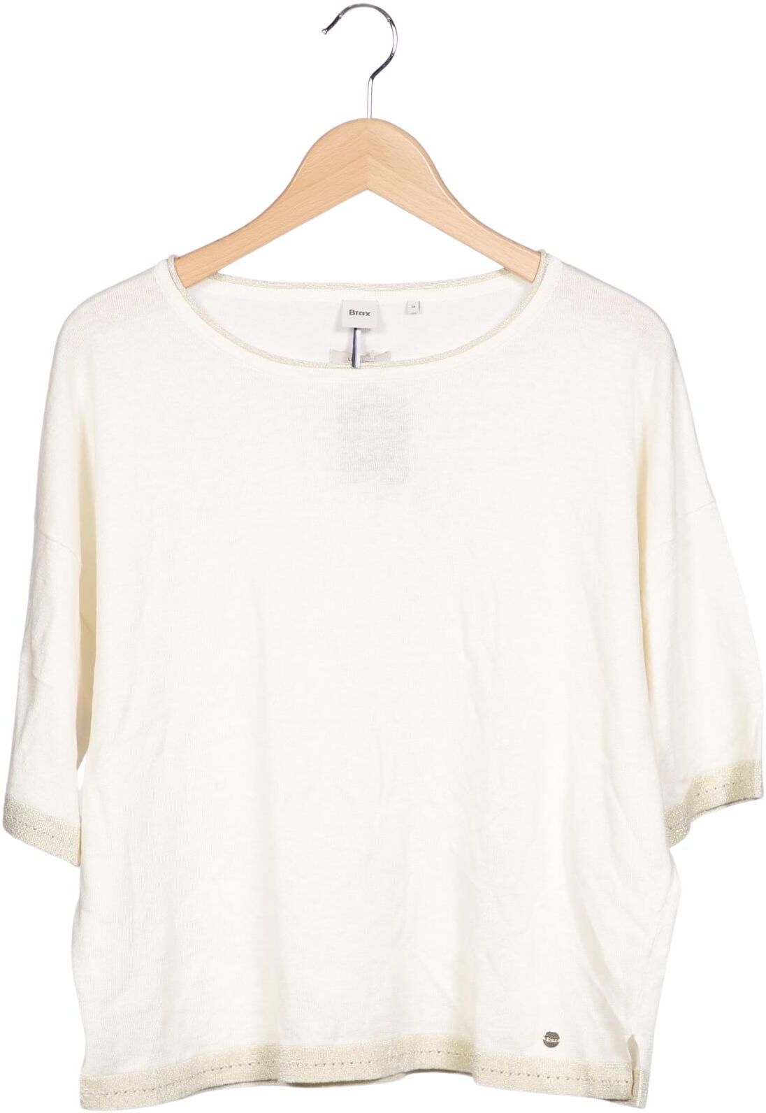Eurex by Brax Damen Pullover, Cremeweiß, Gr. EU 38, Leinen / Baumwolle - Second Hand