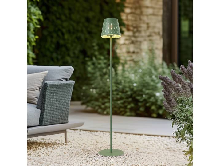 Hilario Portable Solarzelle Stehleuchte Dim. Grün - Lindby - Balkon - Metall - Einflammig