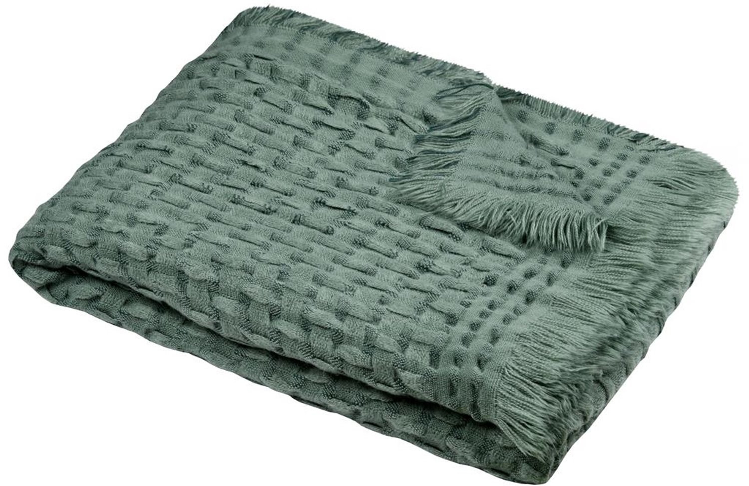 STOF Pled Alfie plaid in saliegroen 130 x 150 cm