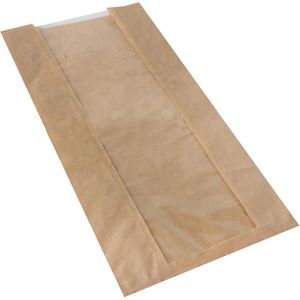 Papstar Seitenfaltenbeutel 87523, Papier, 200 x 470 x 90mm, braun, 1000 Stück