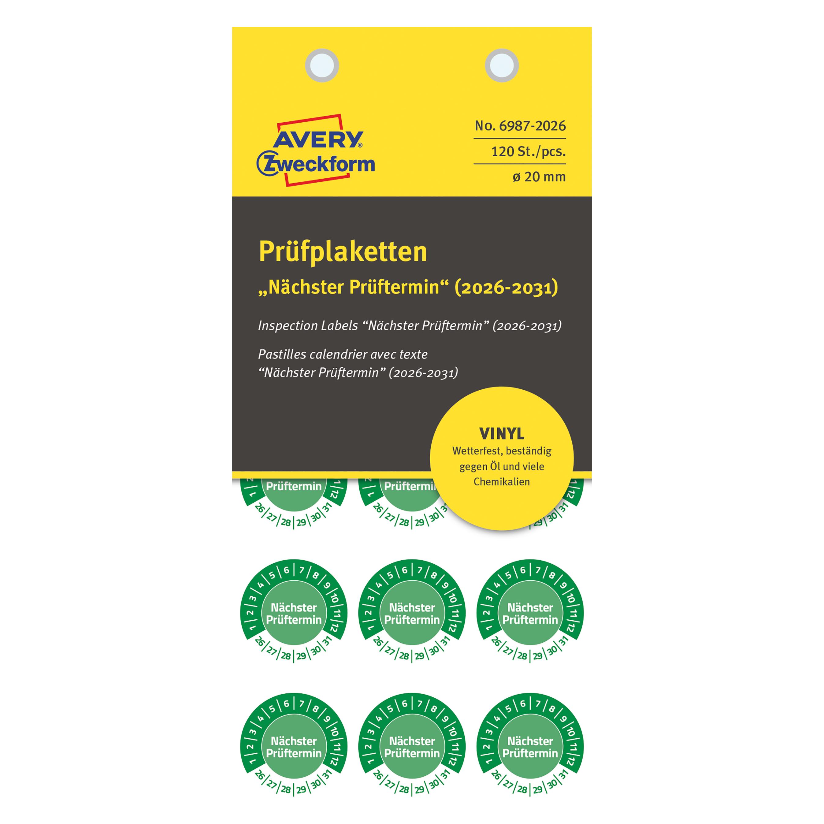 Avery Prüfplaketten (6987-2026)