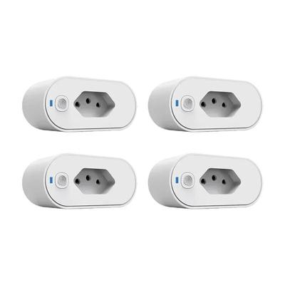 16A WiFi Smart Plug Remote Control Power Monitoring Socket With Voice Control 4 Pcs