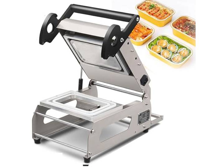 Takeaway Box Versiegelungsmaschine, Handdruck Vakuumiergerät, 7-8 Mal/Minute, Temperatur Regelbar, 260 Mm Folienbreitefür Restaurant-Verpackung Zum Mitnehmen(20 * 14cm/7.9 * 5.5in)