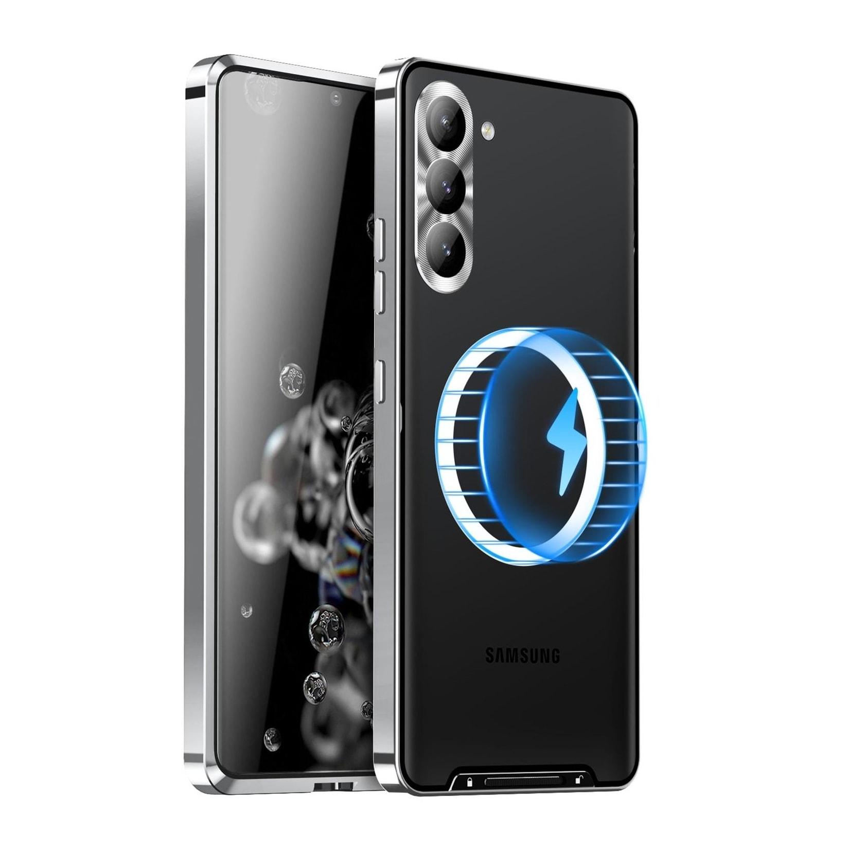 Für Samsung Galaxy S25 Plus 5G Magnetische Magsafe Frosted Metall Design Schutz Hülle Cover Silber