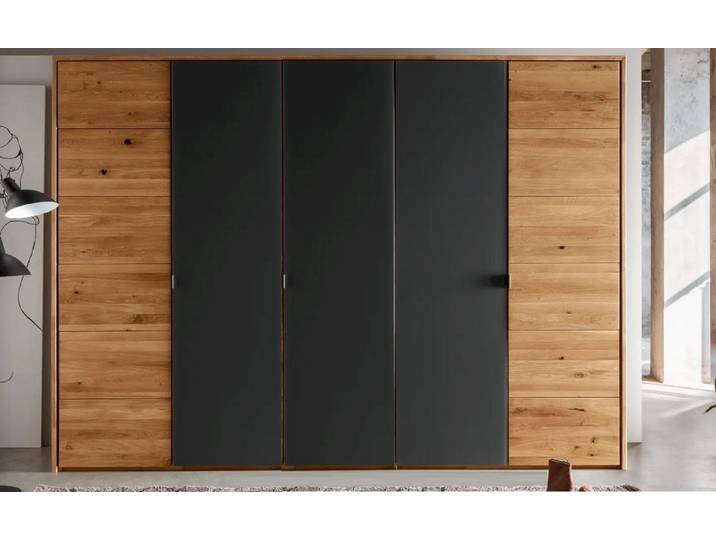 Kleiderschrank 5-trg. 304cm 'Salzburg' Wildeiche & Glas anthrazit