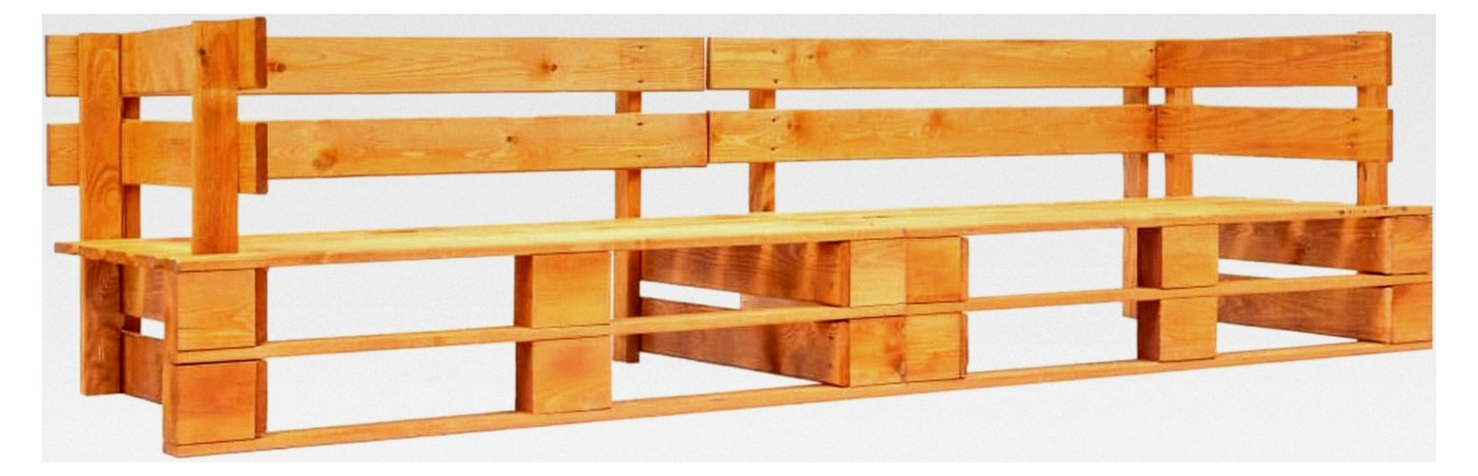 Palettensofa für den Garten, 2-Sitzer, Gartenmöbel, kleine Sofas, Outdoor-Möbel, Terrassenmöbel, Holz Honigbraun