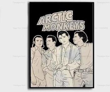 Inspired Finds Arctic Monkeys Album Cover Canvas Poster Wall Art For Room Decor arctic Monkeys Black And White Portrait 15.75x23.62in (no Frame)