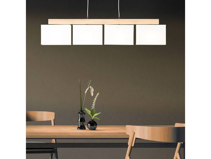 Pendelleuchte Rayan 96 x 140 x 13cm Braun Mischgewebe E27