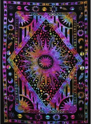 Inspire Curations Indian Tarot Mandala Tapestry Bohemian Hippie Wall Hanging Decor b 230x150cm