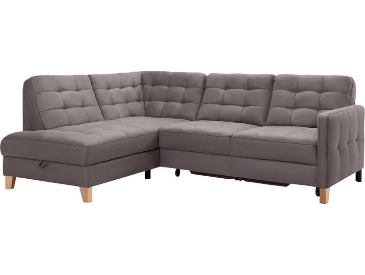 Ecksofa EXXPO - SOFA FASHION Elio, kompakt & bequem, zeitloses Design, Breite 228cm, L-Form , braun, B:228cm H:84cm T:174cm, Sofas, Ecksofa, wahlweise mit Bettfunktion und Bettkasten