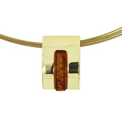 Halsreif OSTSEE-SCHMUCK "Ostsee-Schmuck Halsreif mit Anhänger Gleiter-Ulsa" Gr. 42, gold, Halsketten, Damen, 42cm, Silber 925 (Sterlingsilber), L: 42