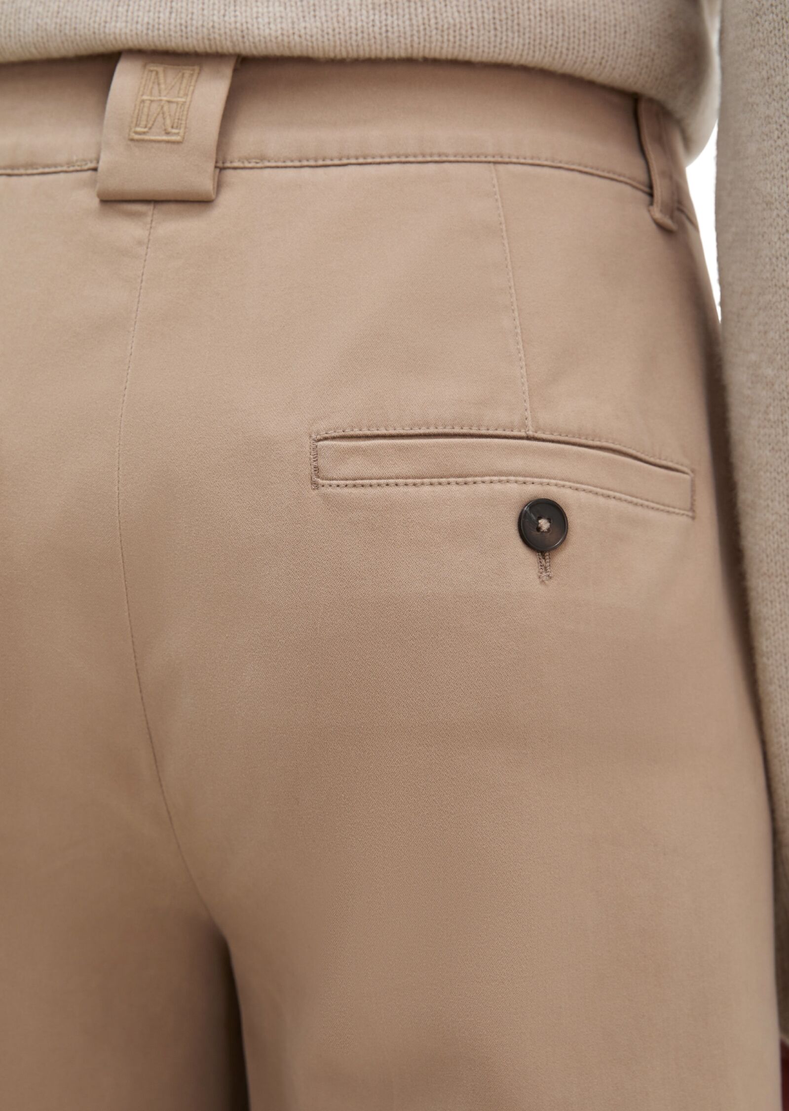 Marc O' Polo Stoffhose MARC O'POLO "MARGO WIDE", Damen, Gr. 34, N-Gr, beige (earthy taupe), Web, Obermaterial: 96% Baumwolle, 4% Elasthan, weit lang, Hosen Stoffhose, aus Organic Cotton-Satin-Stretch earthy taupe 34, N-Gr