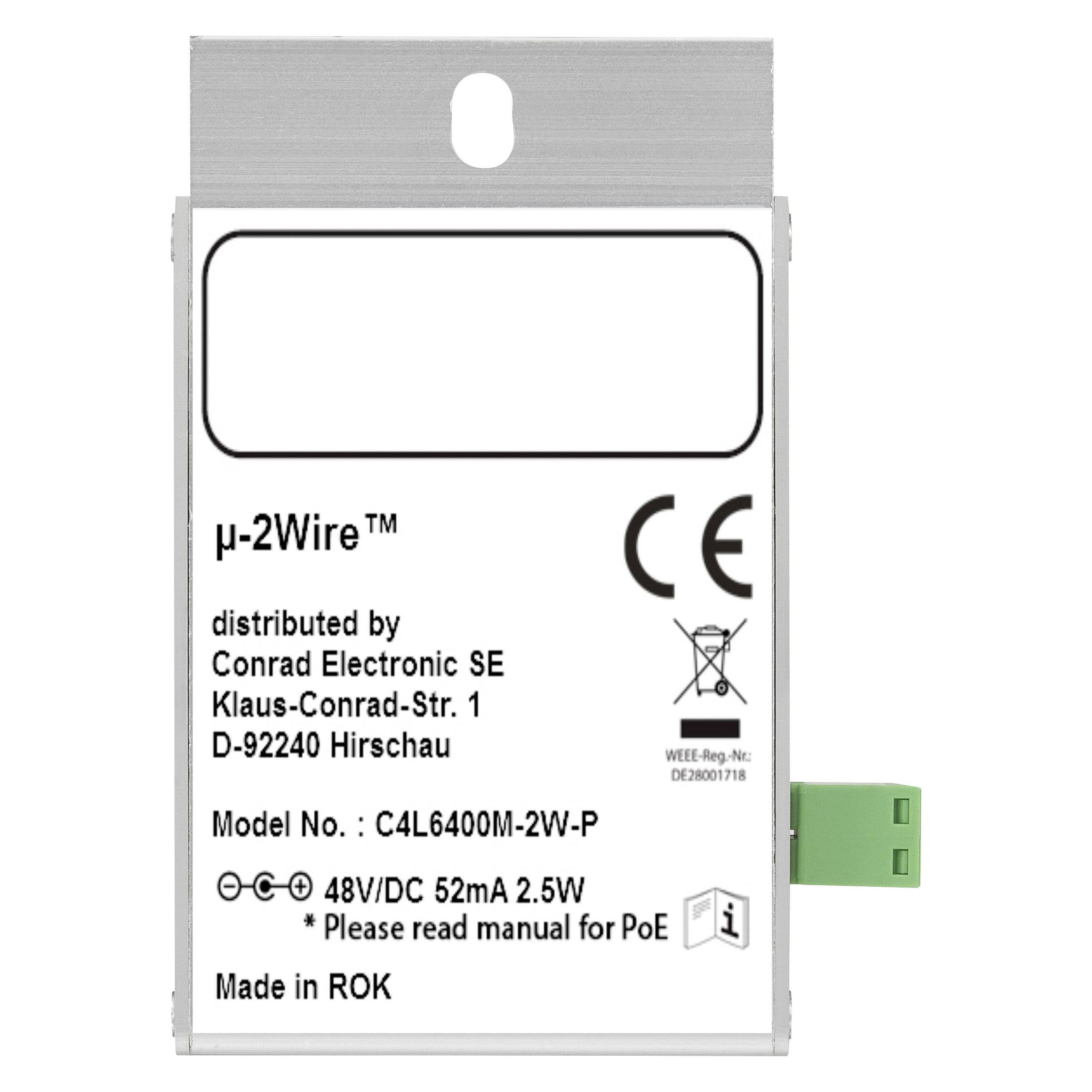 Renkforce RF-3684876 Netzwerkverlängerung 2-Draht Reichweite (max.): 300 m 3 St. 200 MBit/s mit PoE (Netzwerk Zubehör) (RF-3684876)