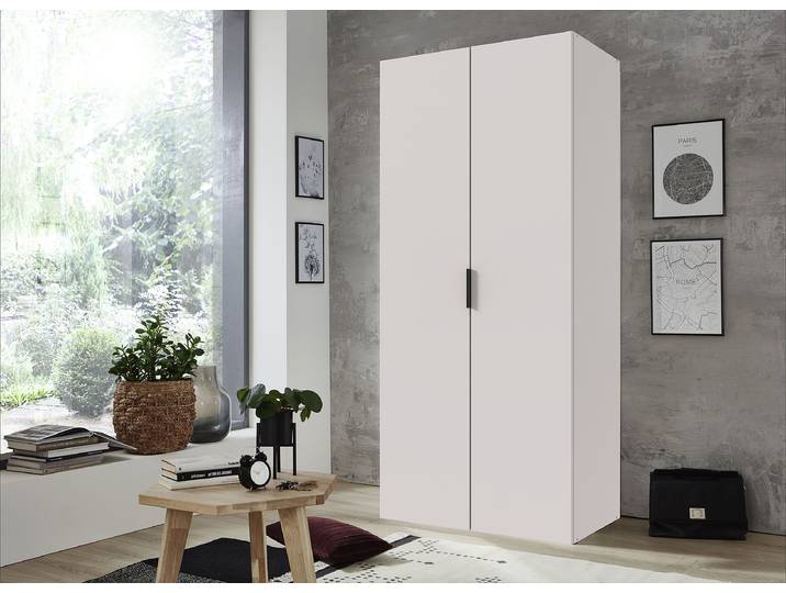 Drehtürenschrank Modena 80cm Weiß/Weiß
