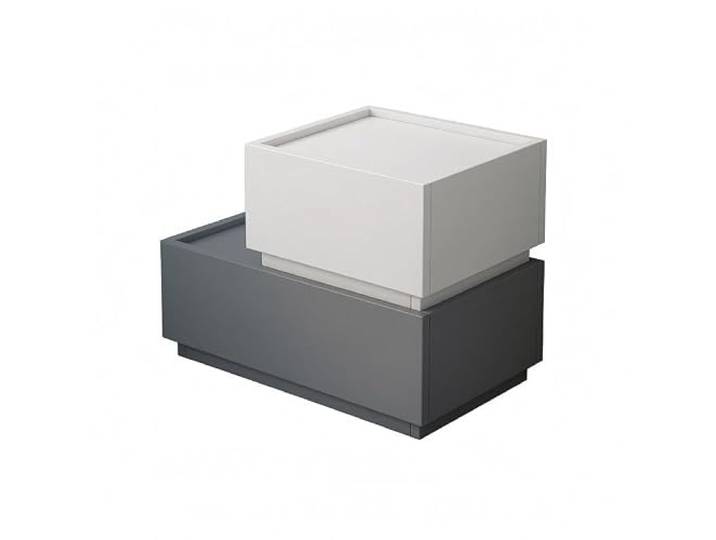 LIRHIQYGF Modularer Nachttisch, stapelbar, Nachttisch, Beistelltisch mit Schublade, kleiner Platz (Kombipaket), einzelne Schublade, Hellgrau, 60 cm + einzelne Schublade, Warmweiß, 40 cm