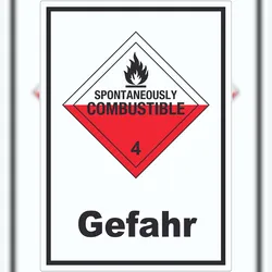 HB-Druck Aufkleber Selbstentzündliche Stoffe Gefahr Spotaneously Combustible A3 (297x420mm)