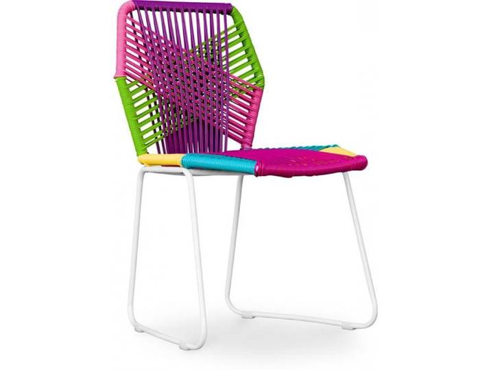 Chaise de jardin Tropical - Piètement blanc Multicolore