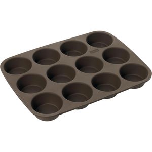 Lurch Backform FlexiForm 85031, für 12 Muffins, aus Silikon, 33,5 x 25 x 3,5 cm, braun, Muffinform