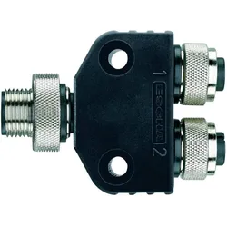 Escha FSM5-2FKM5.4/S89 2-fach Verteilersysteme, Blockverteiler FSM52FKM54S89, Elektronikkabel + Stecker, Grau