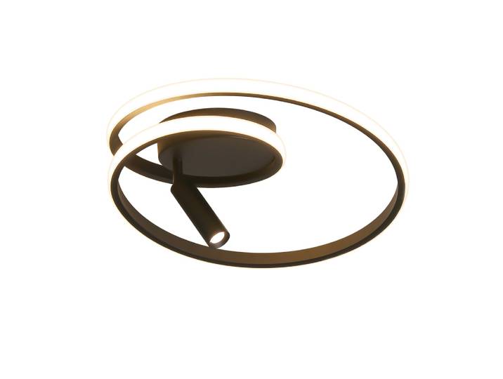 Plafonnier en fer aluminium noir 40x40x12.5cm led 37w