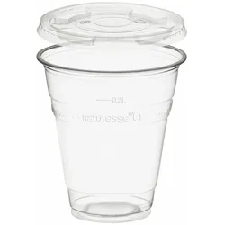 VEPATIM 50 Trinkbecher 300ml + Deckel ohne Loch aus PLA
