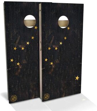 Skip's Garage Alaska Flag Outdoor Cornhole Board Set