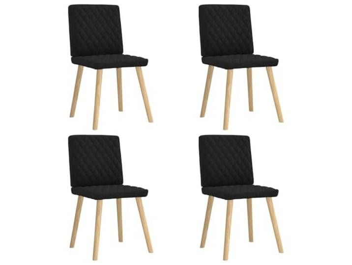 Fisinber Esszimmerstühle 4er Set Polsterstühle Schwarz Stoff Komfortable Sitzmöbel mit solidem Massivholzgestell und Schaumstoff für Speisezimmer, Lounge oder Gästezimmer.