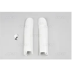 UFO, Motorrad Zubehör, Stossdämpferabdeckungen vorne für KTM SX/SXF '01-'06, EXC '01-'07, Weiss