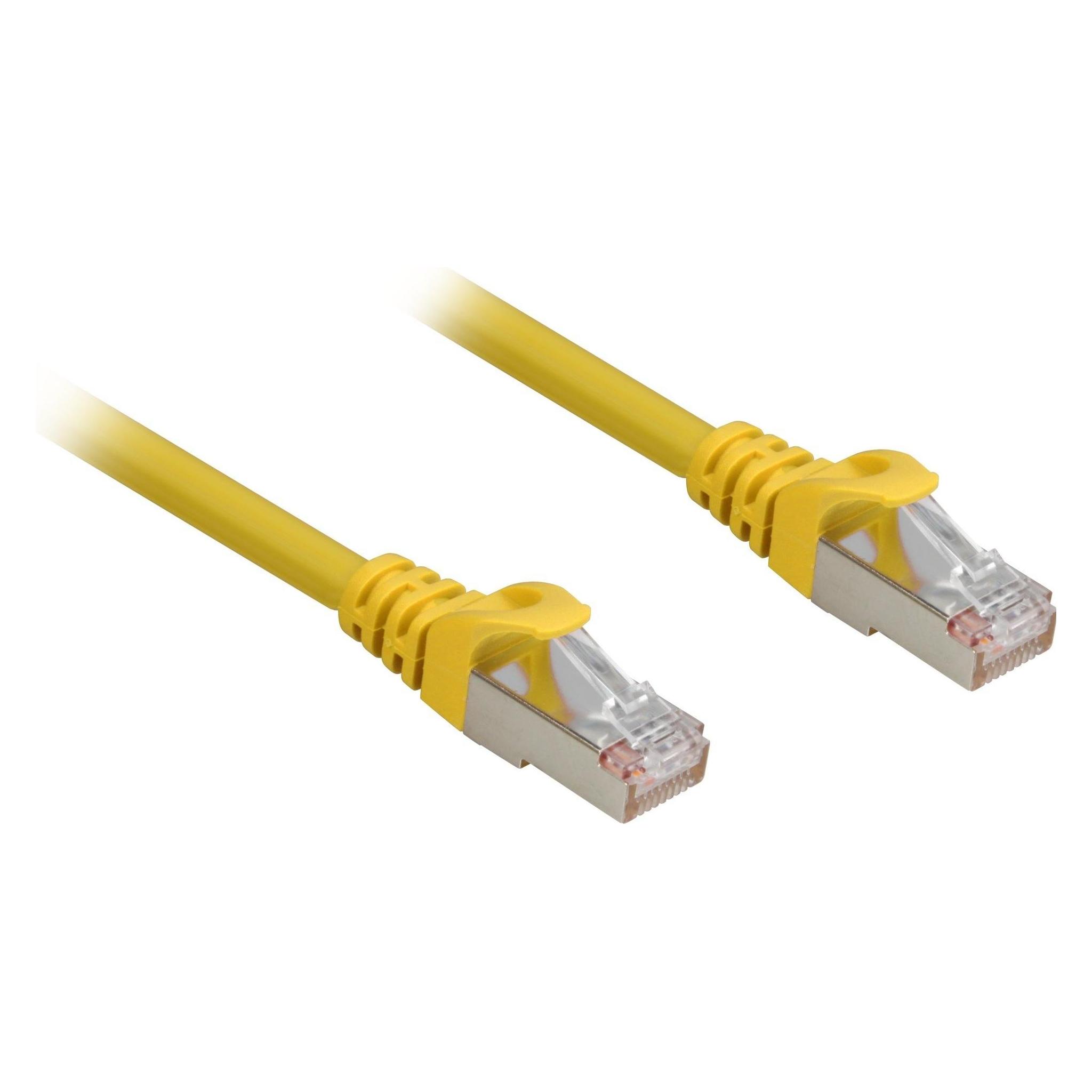 Sharkoon Patchkabel RJ45 Cat.6a SFTP Kabel, gelb, 5 Meter, LSOH (Halogenfrei) (S/FTP, CAT6a, 5 m) (4044951018543)