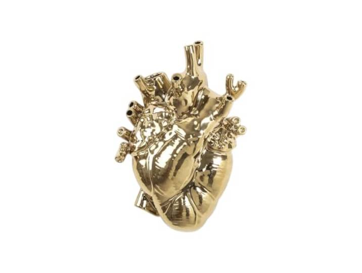 SELETTI Love in Bloom Gold\, Porcelain Heart Vase Seletti Love in Bloom – Vaso Cuore in Fine PorcellanaLove in Bloom di Seletti è un vaso a forma di cuore che sembra uscito