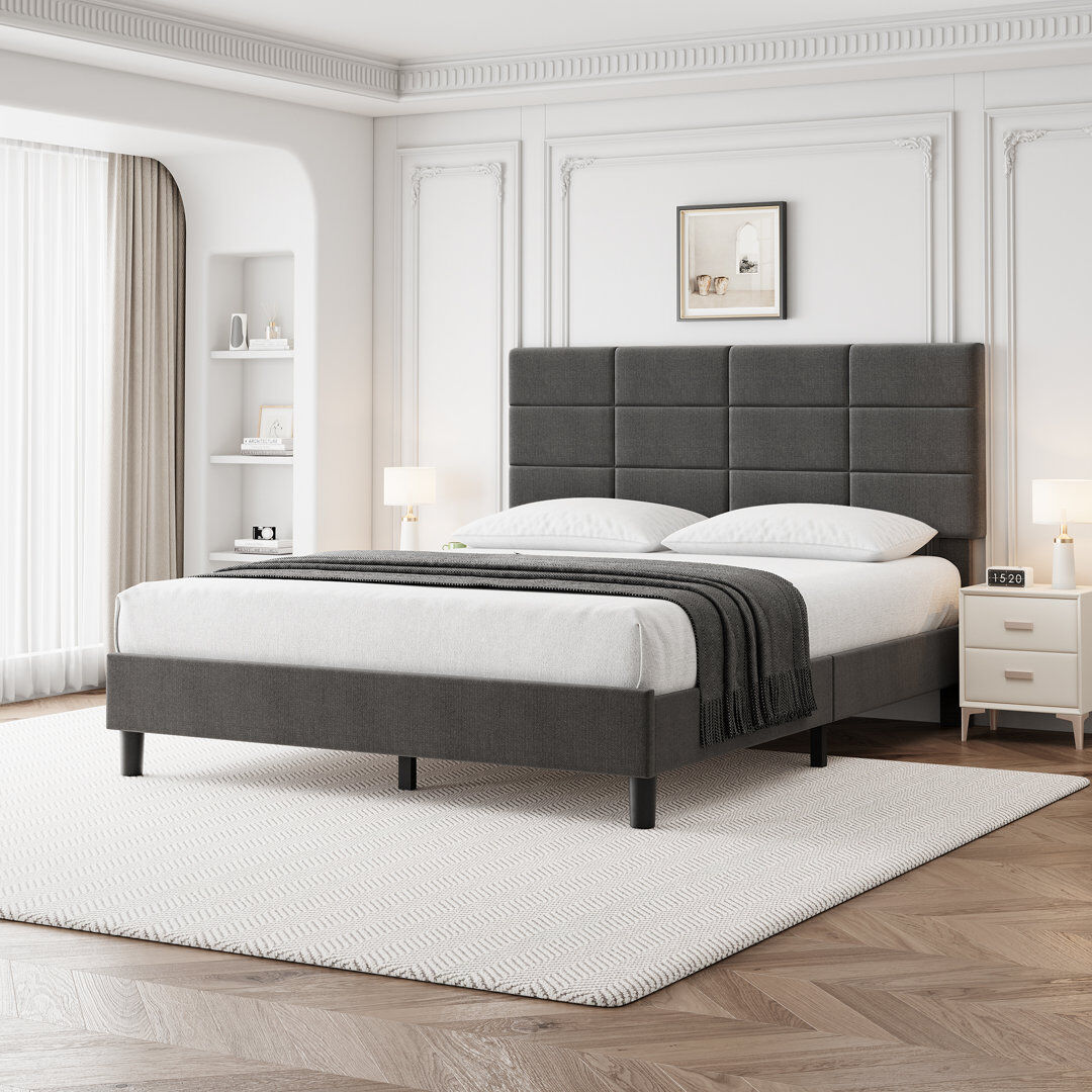Norden Home Platform Bed Light gray Double (4'6)