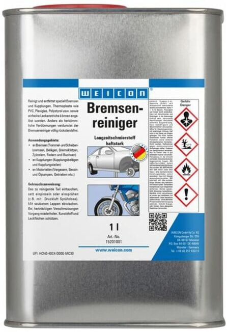 WEICON Bremsenreiniger, Universalreiniger für Kfz-Bereich, 1 L, farblos, transparent (15201001)